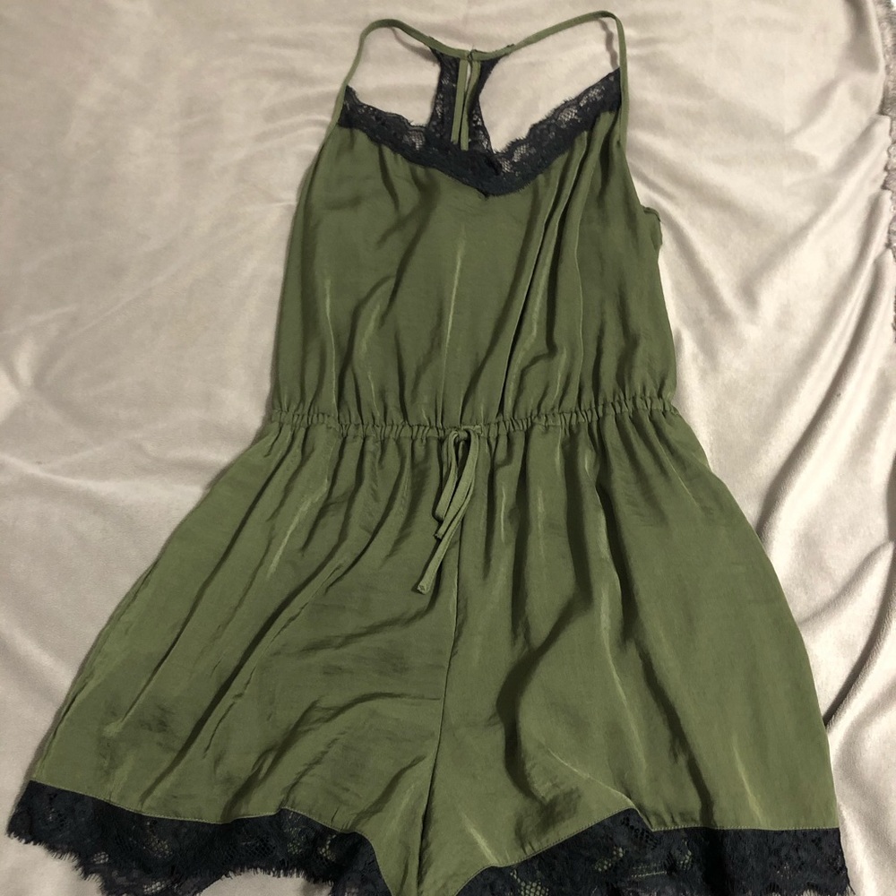 hollister olive green romper